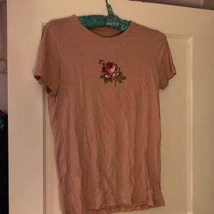 Pink t-shirt with rose